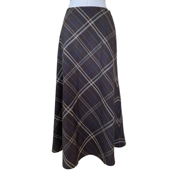 Vintage East Fifth St 90s Y2k Grunge Plaid Midi Maxi Mid Rise Skirt Size M/8 - Picture 1 of 6
